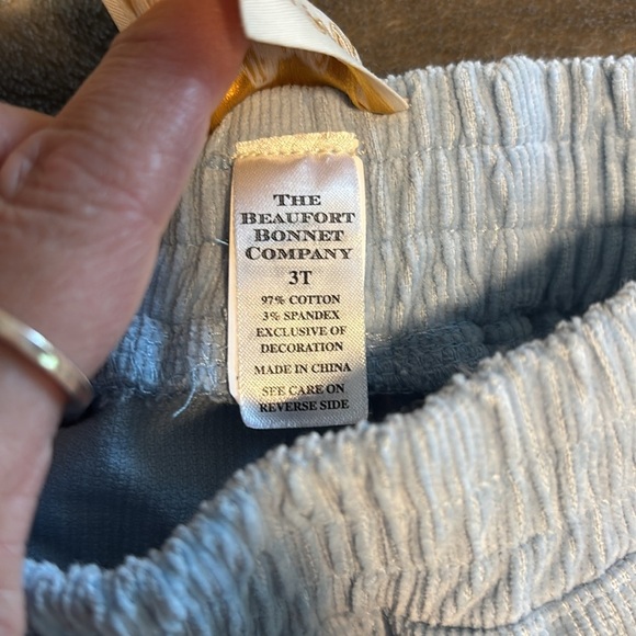 The Beaufort Bonnet Company Light Blue Corduroy Kids Pants with Drums and Horns - Picture 2 of 3